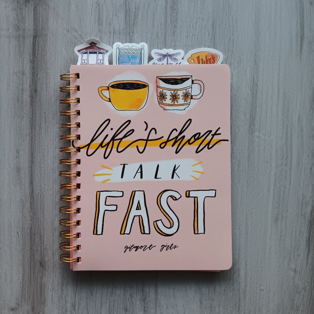 New Gilmore Girls 25th Anniversary Spiral Notebook Life's Short Talk Fast Pink